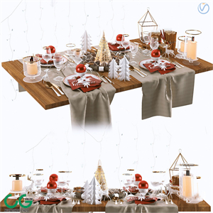 Nordic Christmas Cutlery 3d model
